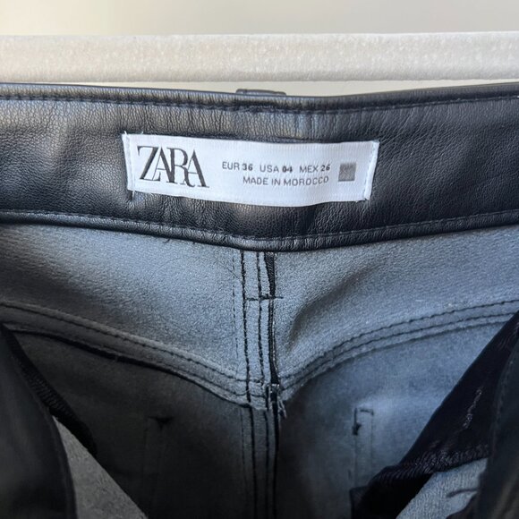 Zara Mini Flair Faux Leather Pants - Picture 6 of 8